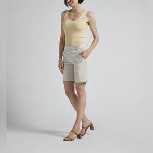 NWT Jag Jeans |‎ Tan Khaki Stone Maddie Mid Rise 8-inch Pull-On Short 14P